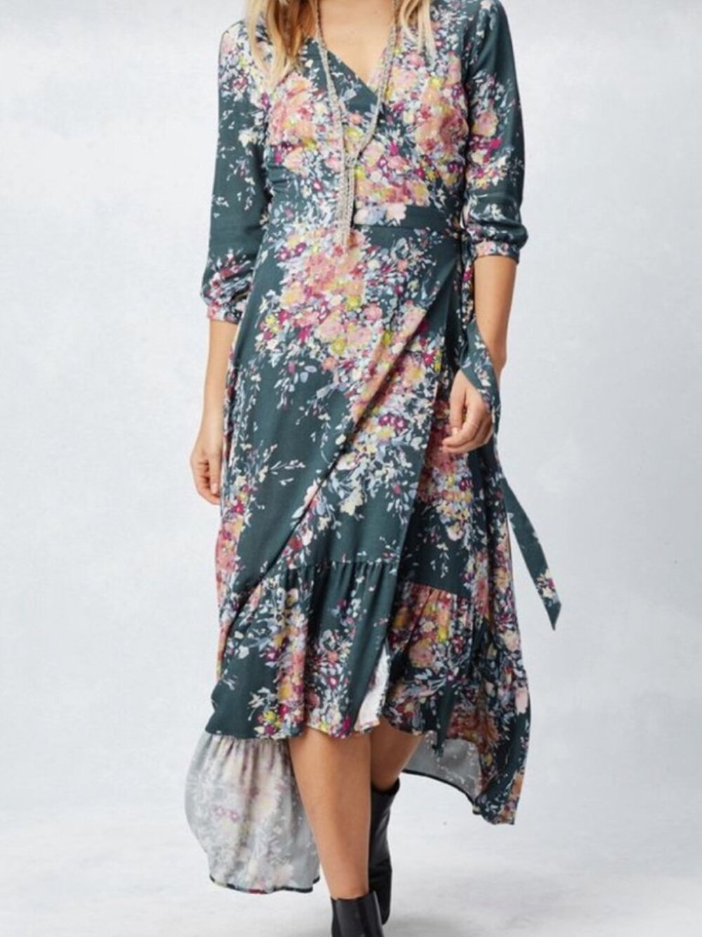Lovestitch Calliope Maxi Dress in Green Floral